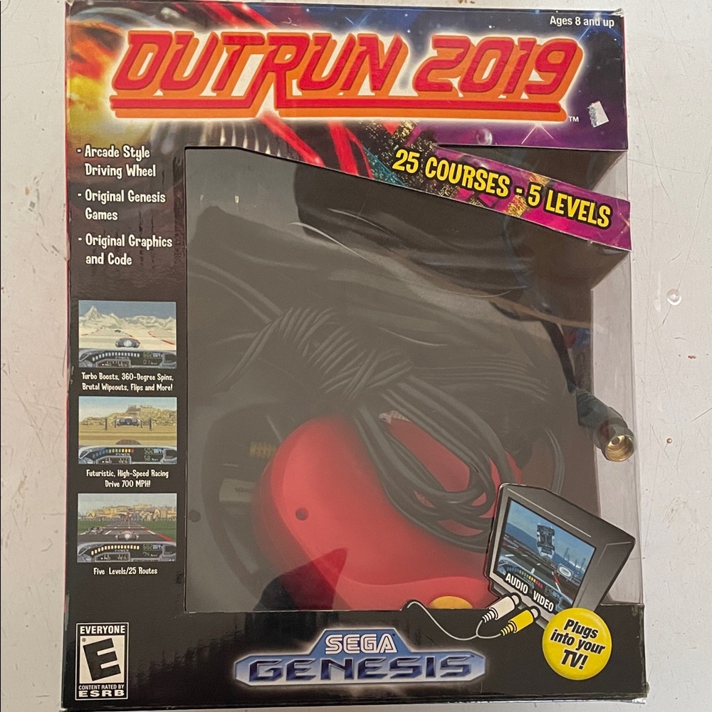 Genesis OutRun 2019 RETRO Red Arcade Driving Wheel~ Game Enthusiast COLLECTOR